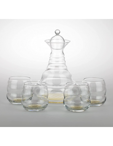 Carafe à onde de forme et ses 4 verres